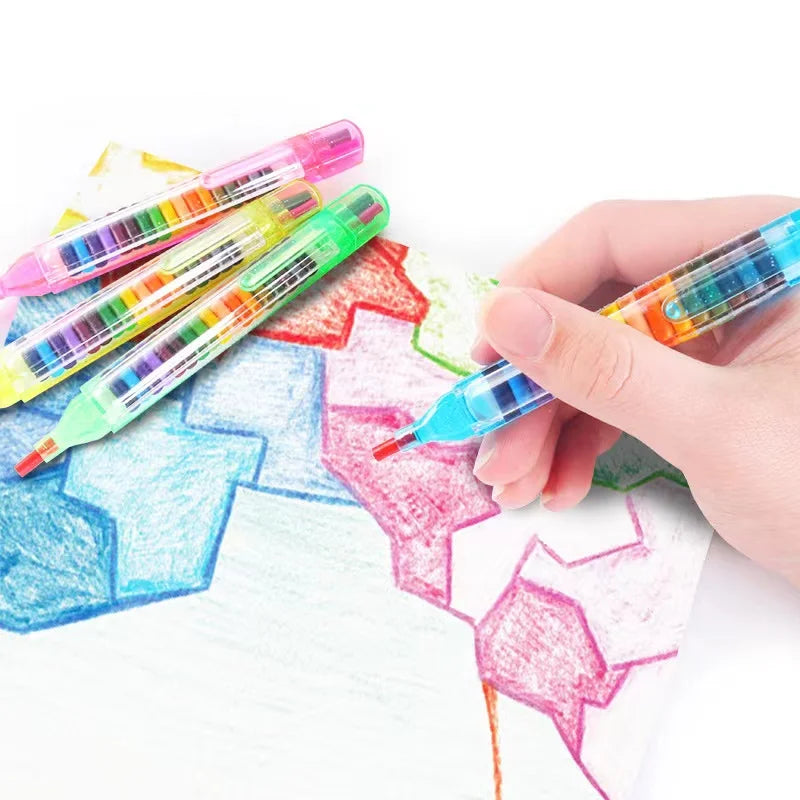 4-Piece Kawaii Multicolor Crayon Pen