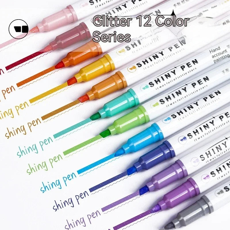 Kawaii 4-Piece Glitter Highlighter Pen Set