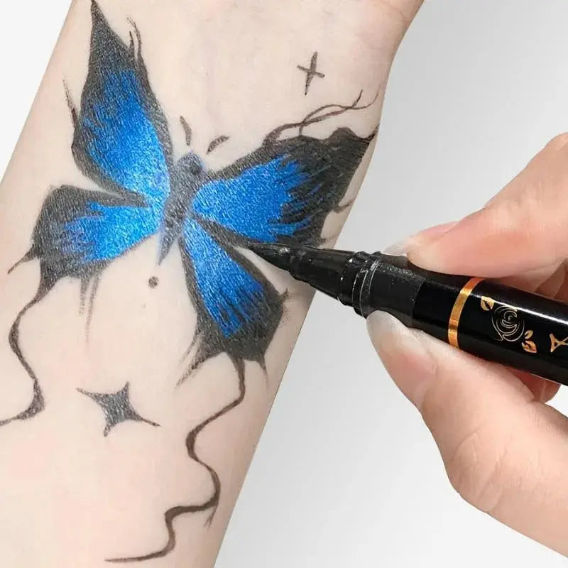 Colorful Tattoo Marker Pens for Halloween and Party Fun 10-Pack