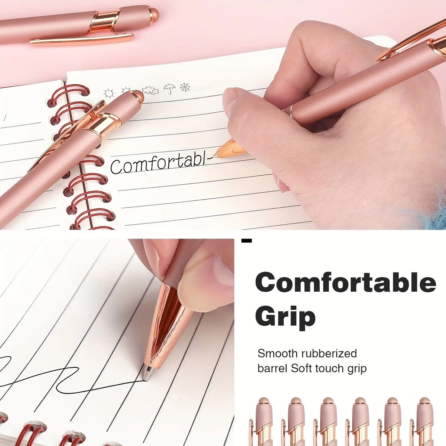 Rose Gold Ballpoint & Stylus Pen Set