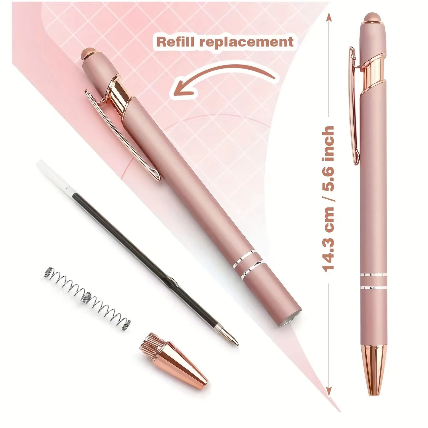 Rose Gold Ballpoint & Stylus Pen Set