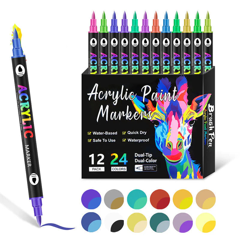 Dual-Tip Acrylic Art Marker Set