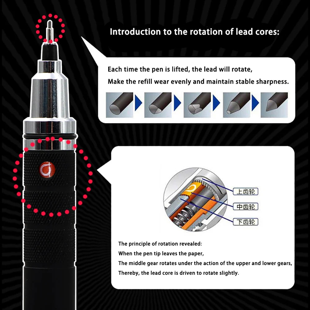 Auto Lead Rotation Mechanical Pencil Set – 0.5mm