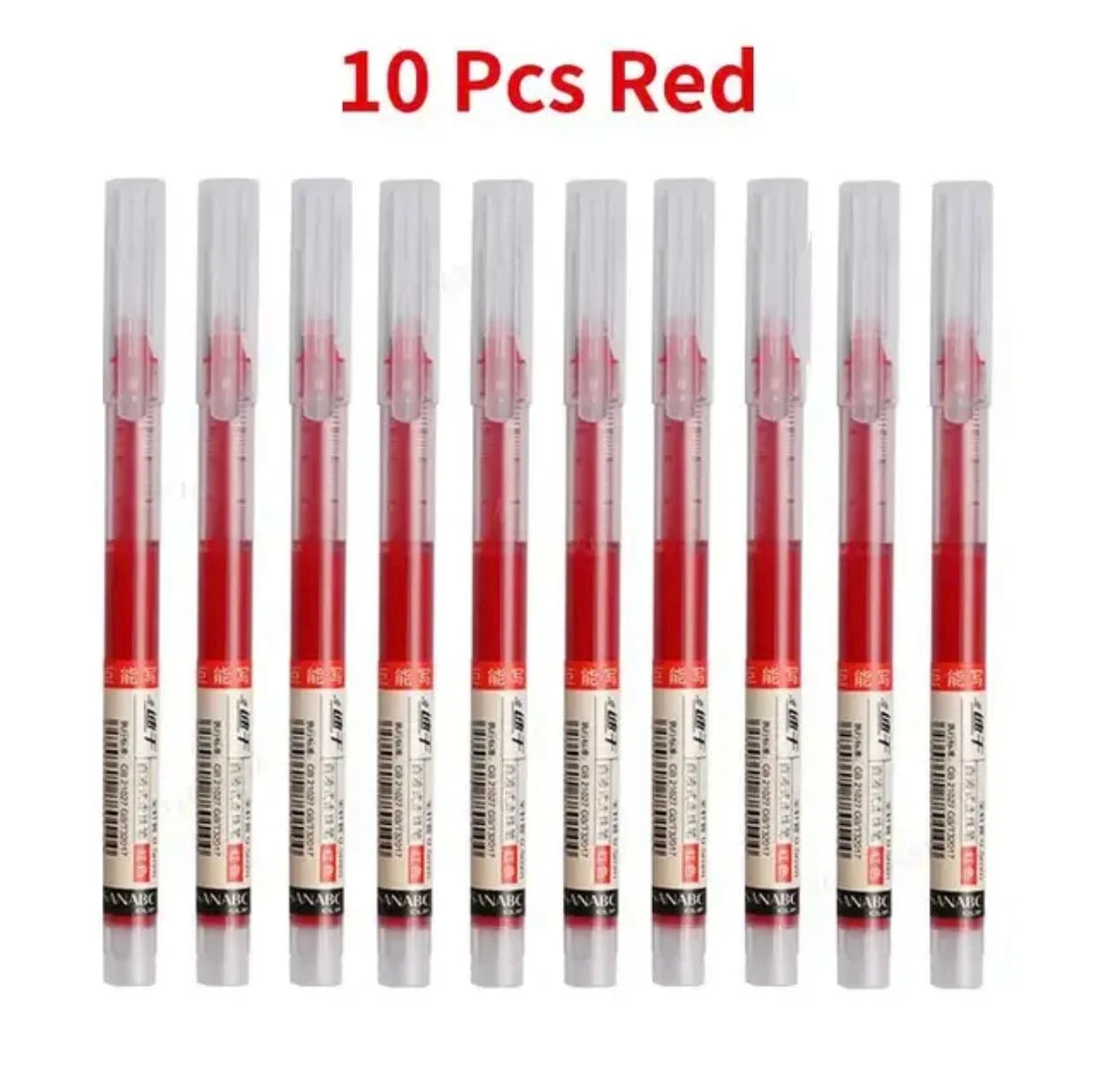 Set of 10 Needle Tip Gel Pens Liquid Ink Smooth Writing Stationery