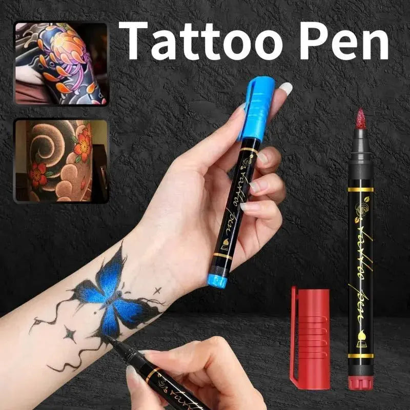 Colorful Tattoo Marker Pens for Halloween and Party Fun 10-Pack