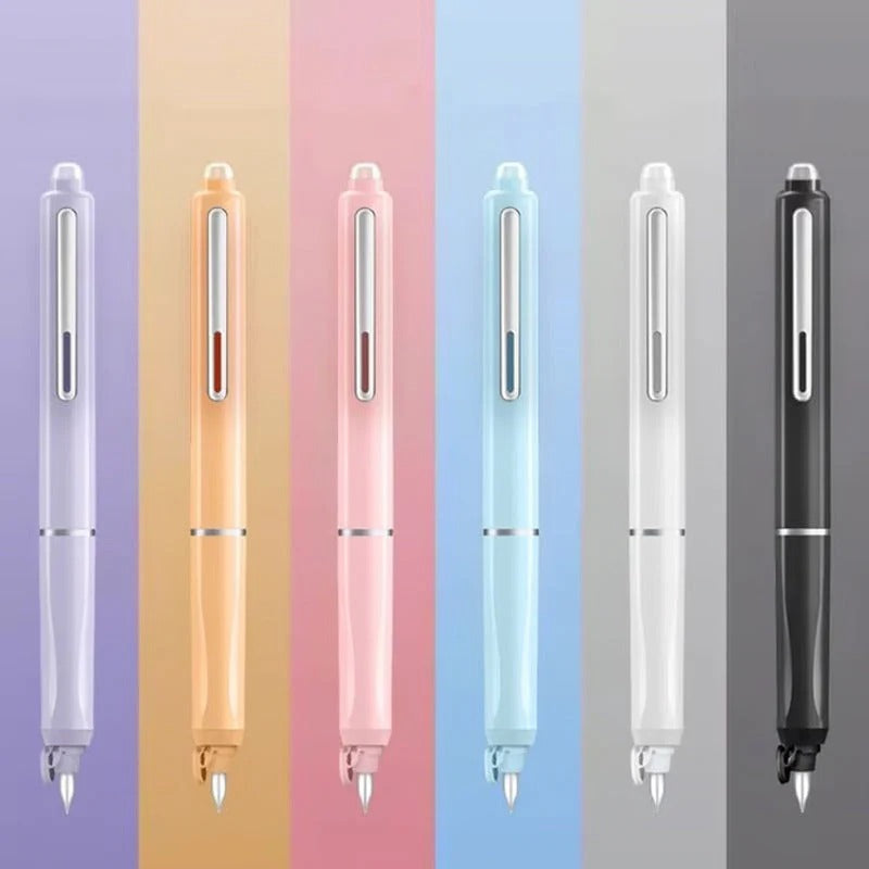 Retractable Fountain Pen with Refillable Ink