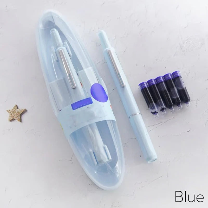 Retractable Fountain Pen with Refillable Ink