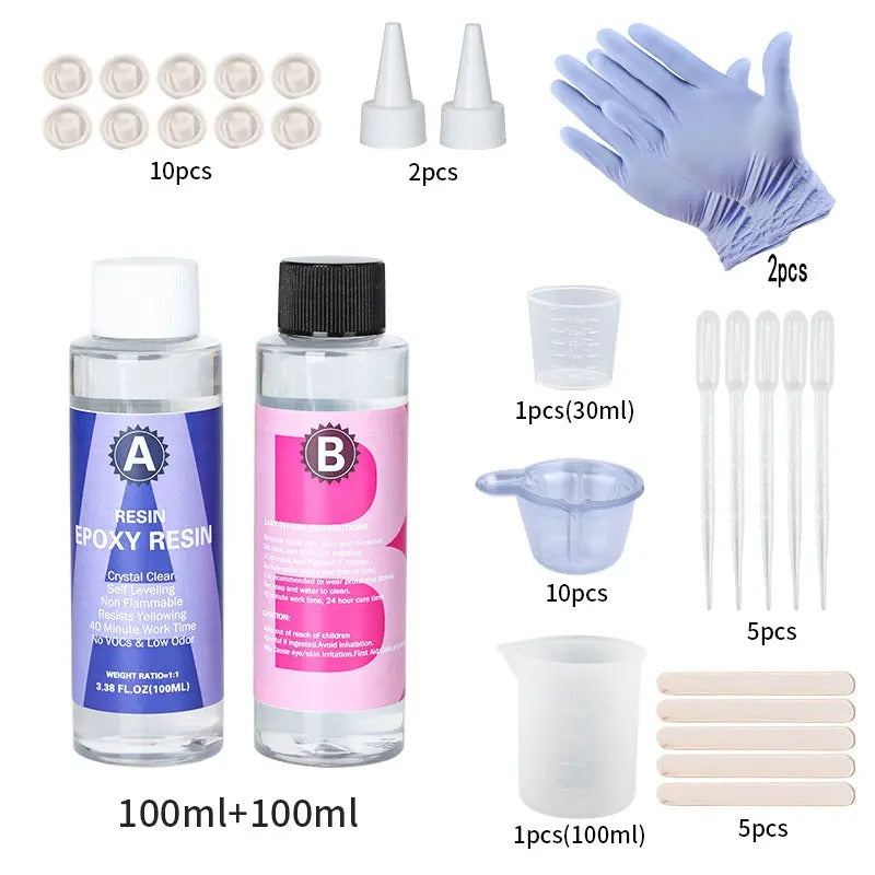 1:1 Crystal Clear Epoxy Resin Kit – High Gloss, Bubble-Free Finish for DIY Crafts & Jewelry
