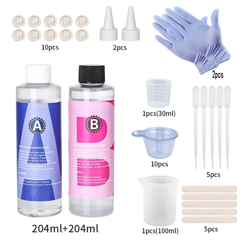 1:1 Crystal Clear Epoxy Resin Kit – High Gloss, Bubble-Free Finish for DIY Crafts & Jewelry