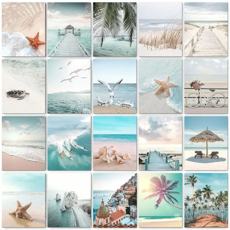 Beach Landscape Paint by Numbers Kit – Relaxing DIY Oil Painting for Adults