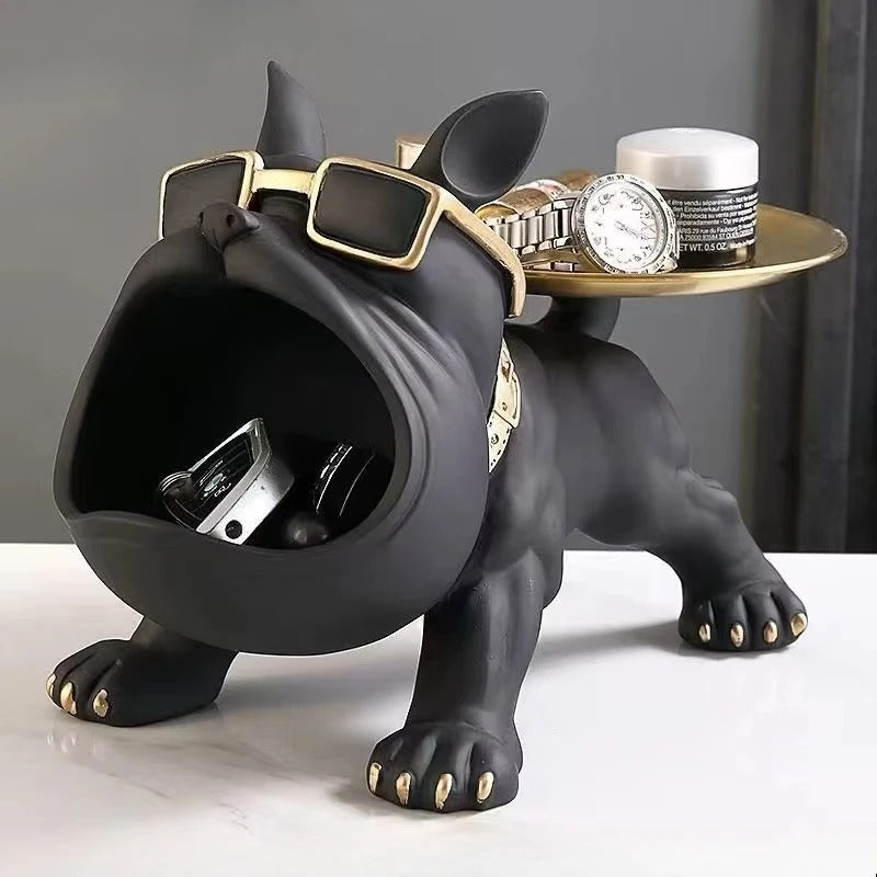 Bulldog Resin Storage Sculpture