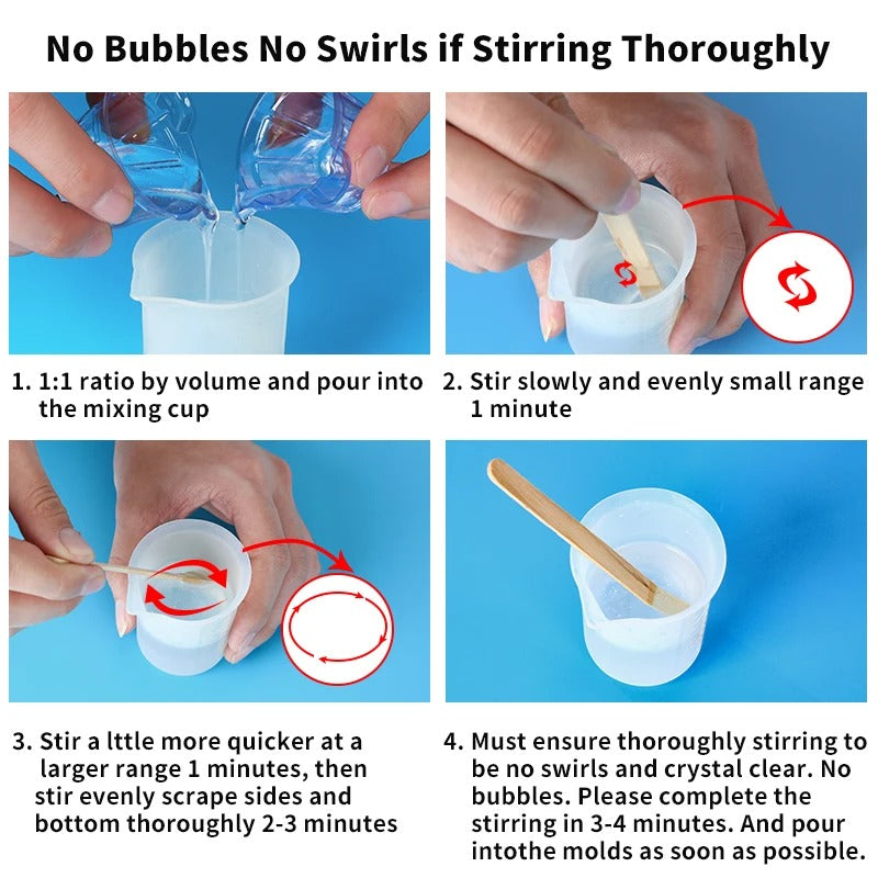 1:1 Crystal Clear Epoxy Resin Kit – High Gloss, Bubble-Free Finish for DIY Crafts & Jewelry