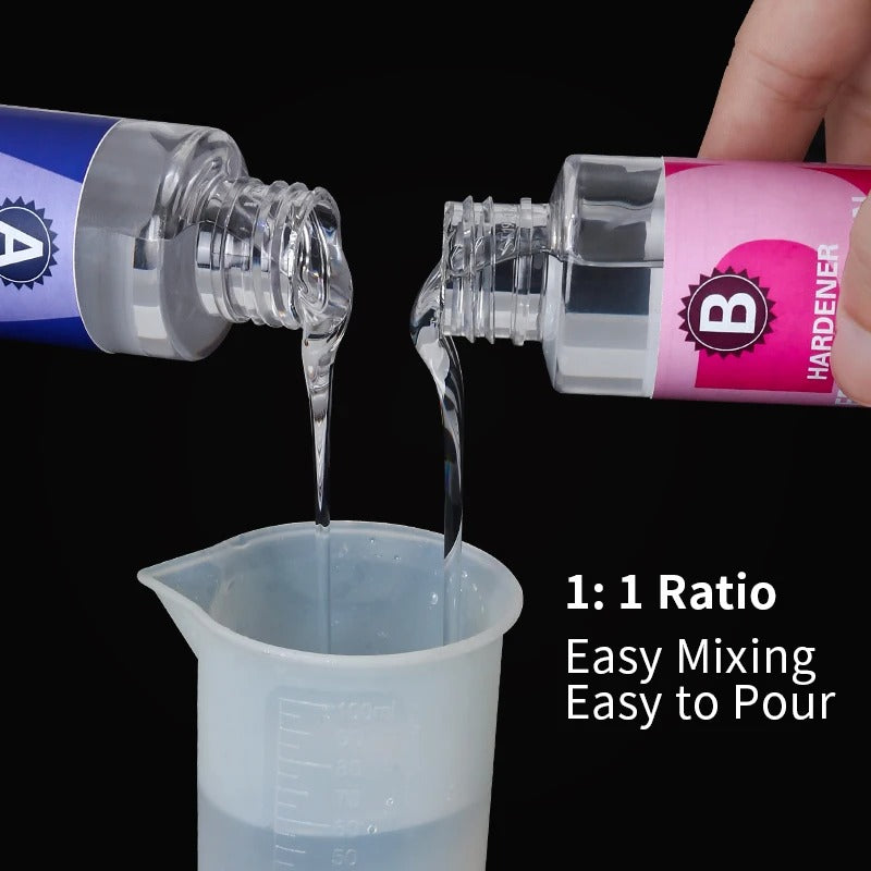 1:1 Crystal Clear Epoxy Resin Kit – High Gloss, Bubble-Free Finish for DIY Crafts & Jewelry