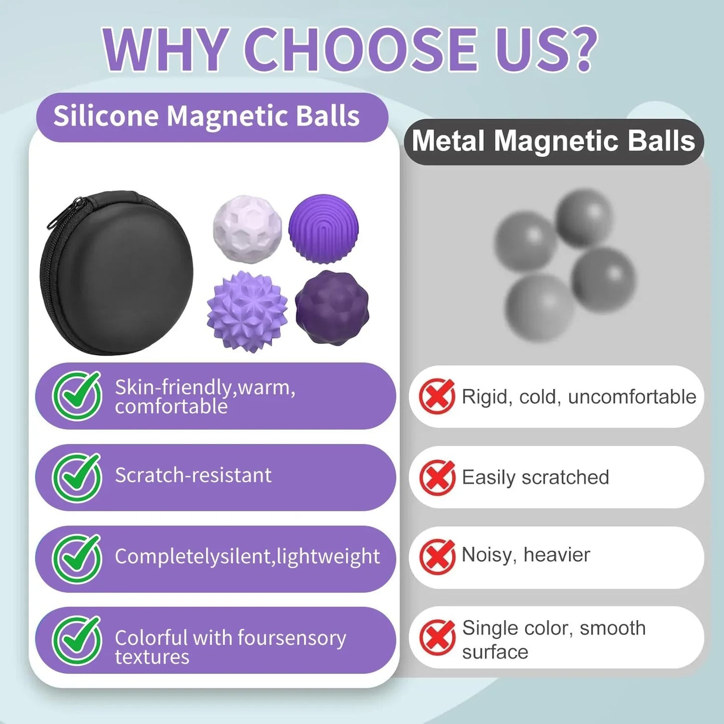 MagniCalm™ – Silicone Magnetic Sensory Balls | Calming Fidget Toy for Kids & Adults