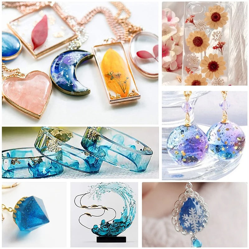 1:1 Crystal Clear Epoxy Resin Kit – High Gloss, Bubble-Free Finish for DIY Crafts & Jewelry