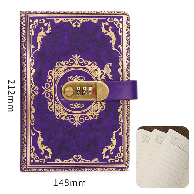 A5 Retro Password-Protected Diary with Lock