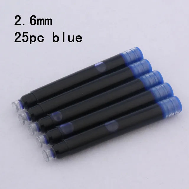 2.6mm Fountain Pen Ink Cartridges – 25-Pack