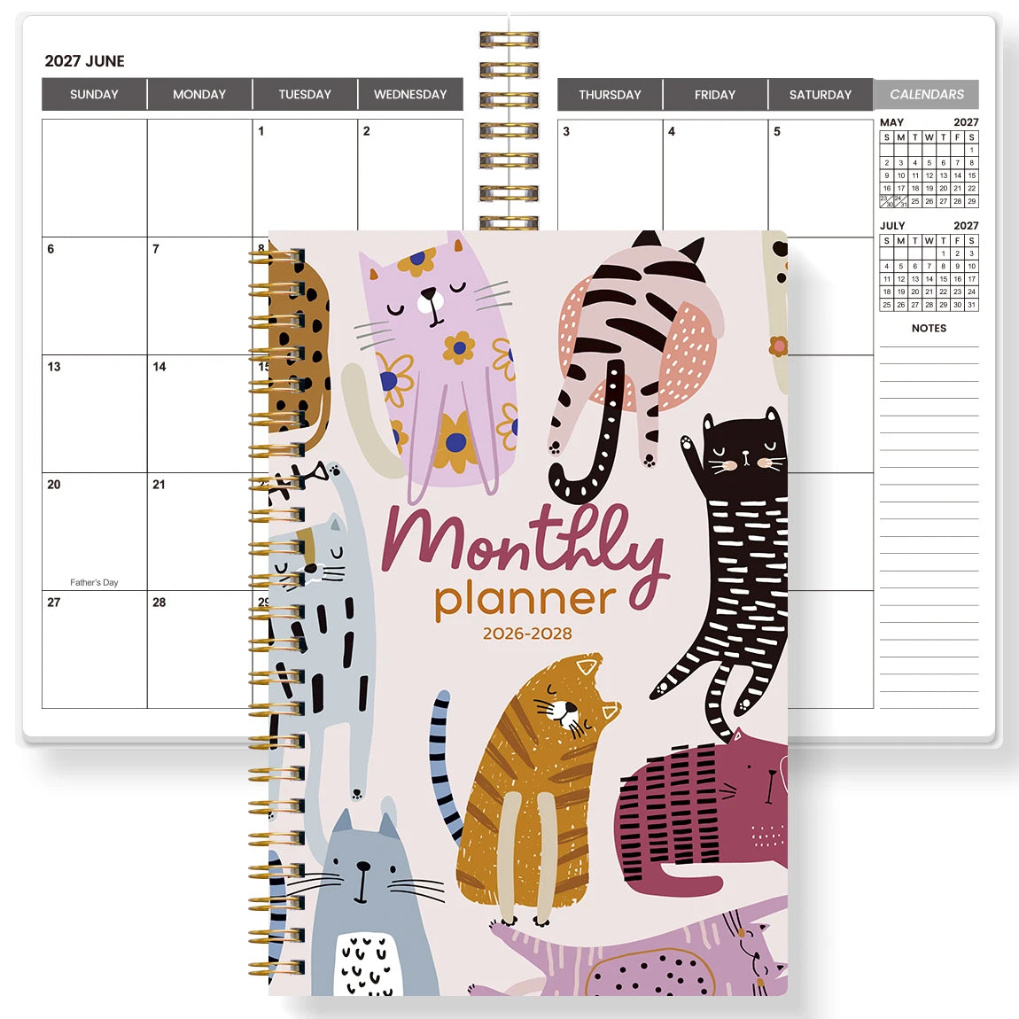 Academic Planner A5 Spiral Weekly Monthly Layout