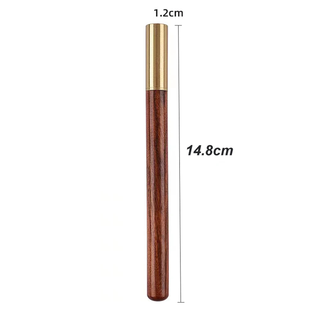 Vintage Wood and Brass Ballpoint Pen Stylish Metal Cap Roller Pen