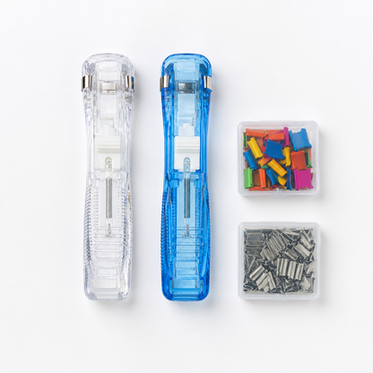 Staple-Free Paper Clip Dispenser Set With 100 Clips