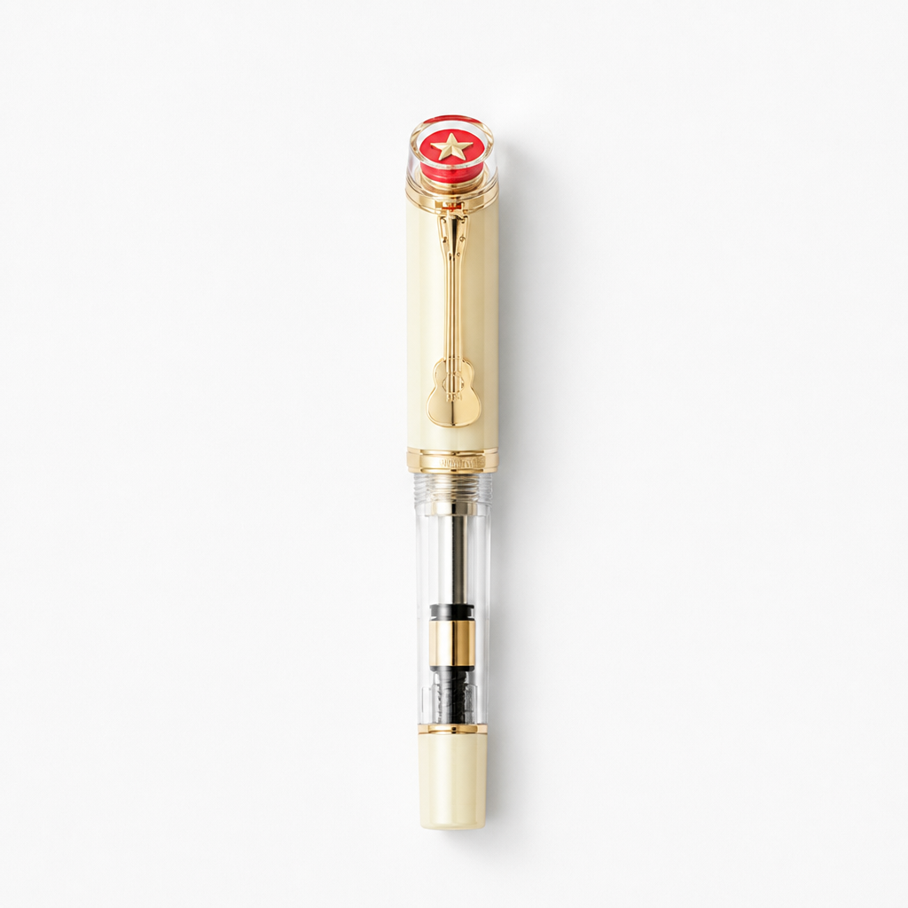 Red Star Cap Transparent Resin Fountain Pen