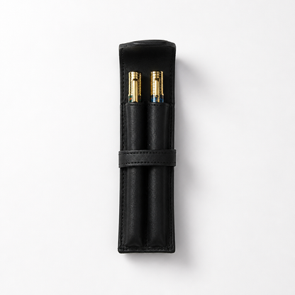 Luxury Black Leather Pen Case