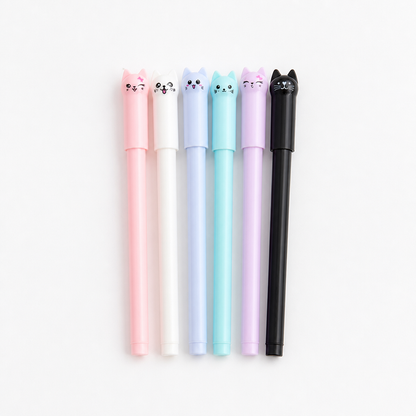 Cute Kitten Gel Pens (Set of 6)