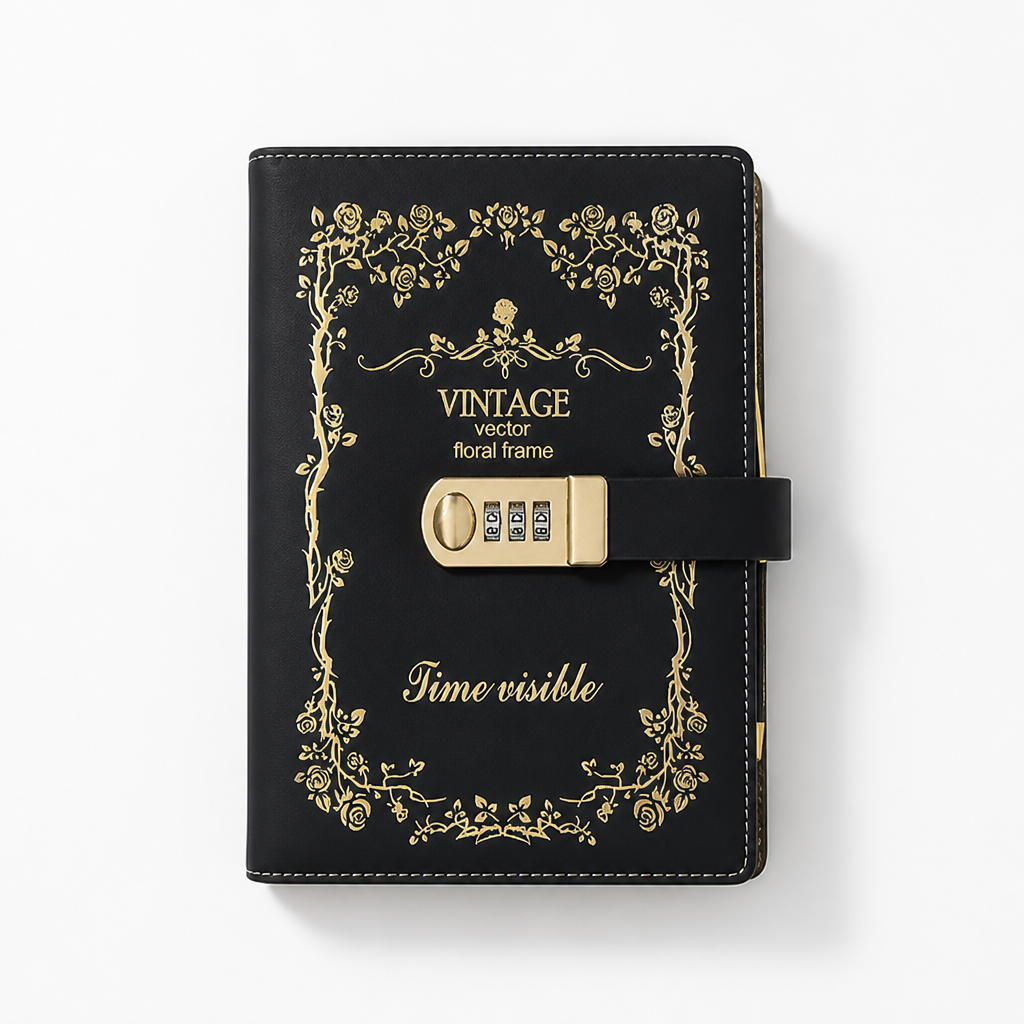 Embroidered Vintage Notebook for Journaling and Notes