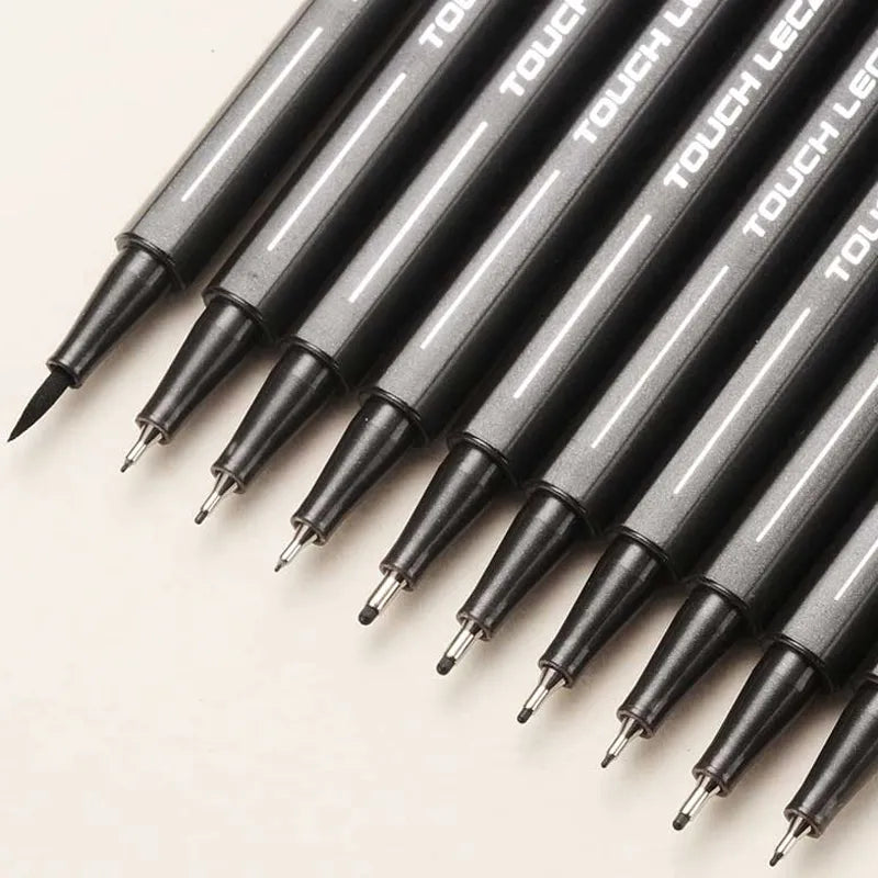Professional Black Fineliner Pen Set for Sketching and Illustration