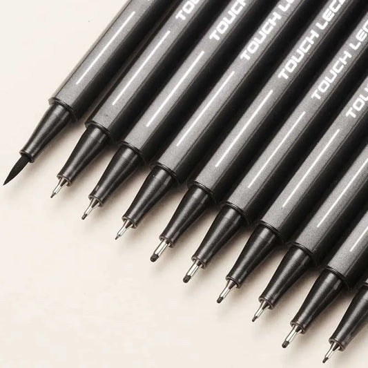Professional Black Fineliner Pen Set for Sketching and Illustration