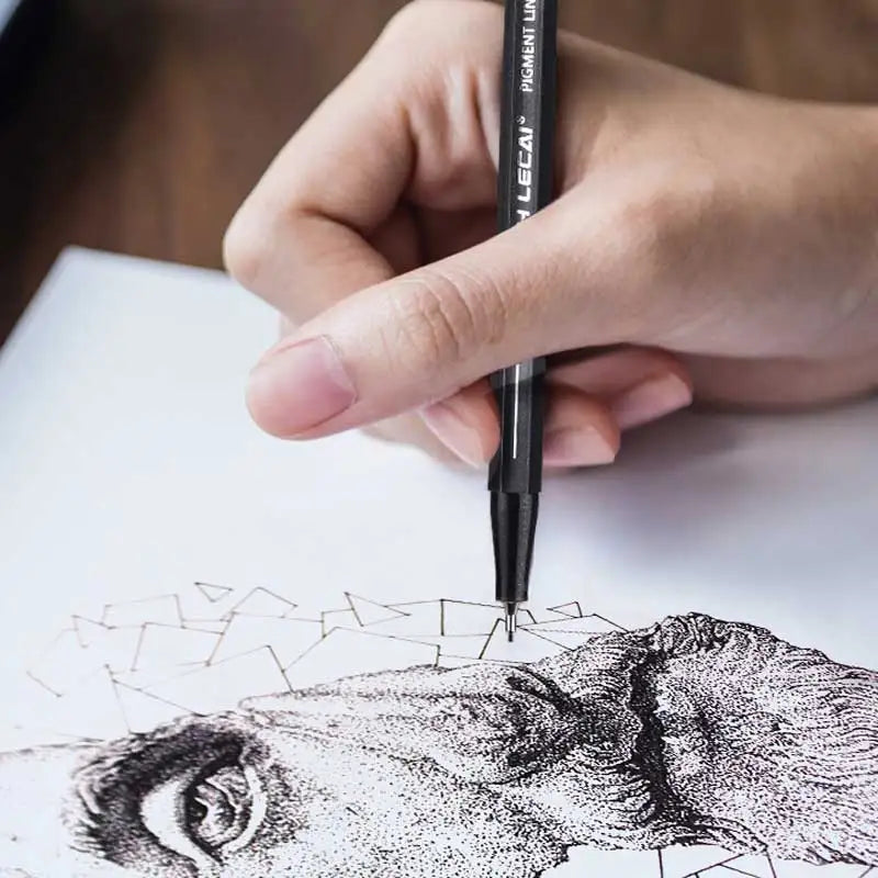 Professional Black Fineliner Pen Set for Sketching and Illustration