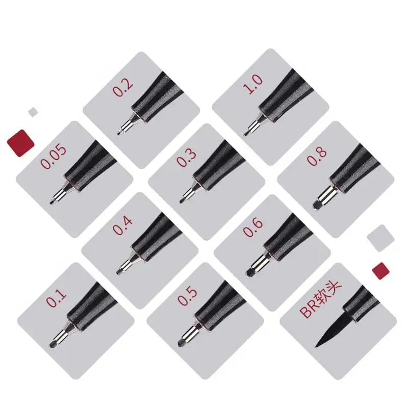 Professional Black Fineliner Pen Set for Sketching and Illustration