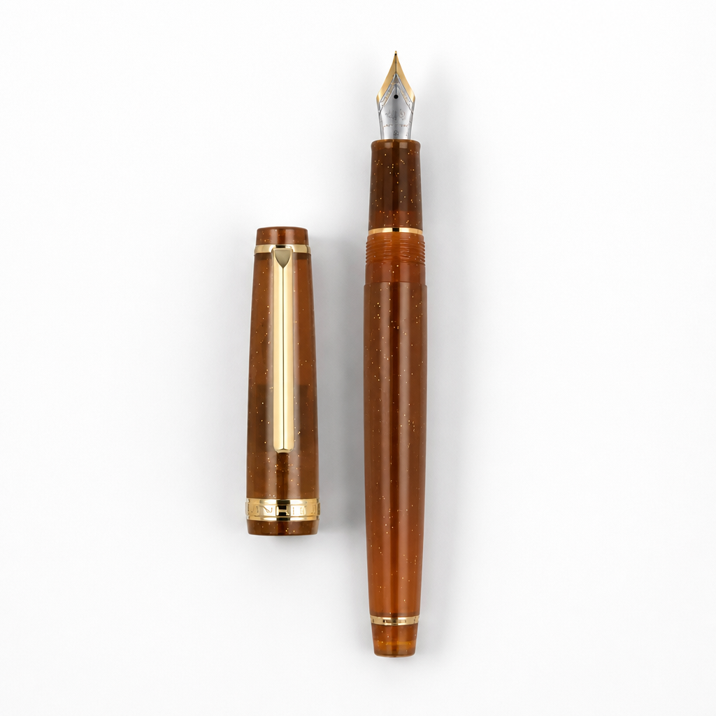 Luxury Fountain Pen with Gold Trim and Fine Nib