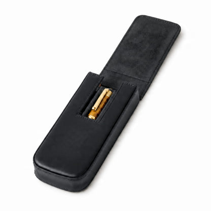 Leather 3-Pen Case With Magnetic Closure