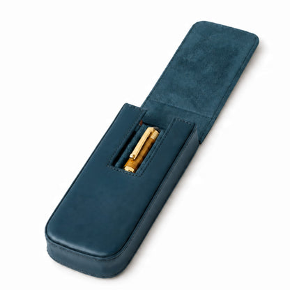 Leather 3-Pen Case With Magnetic Closure