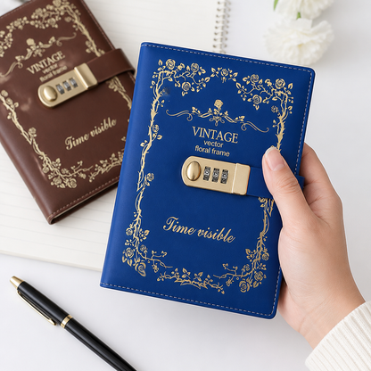 Embroidered Vintage Notebook for Journaling and Notes