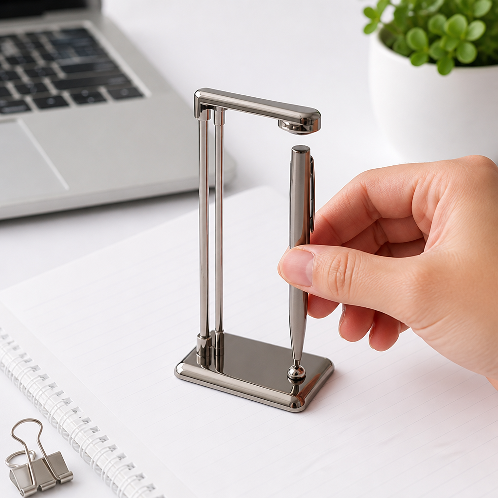 Magnetic Levitation Stainless Steel Floating Pen with Metal Stand