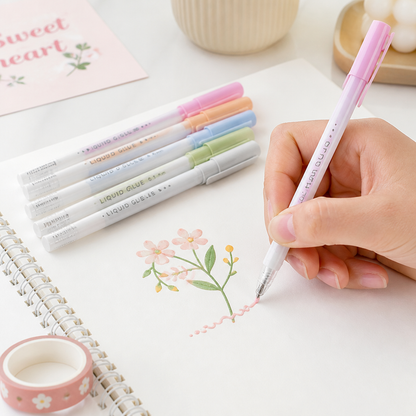 Refillable Drip-Free Glue Pen With Ballpoint Tip