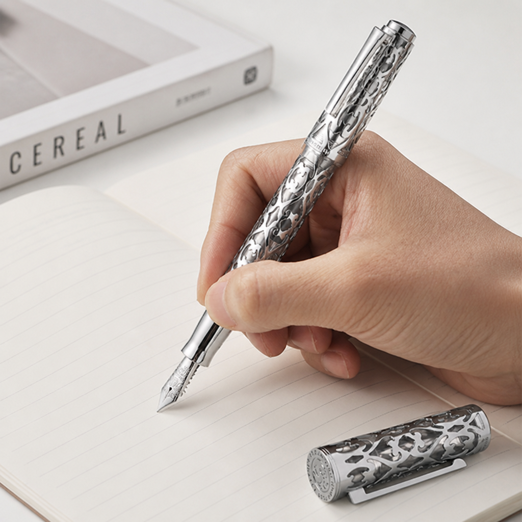 Nebula Chrome Skeleton Fountain Pen