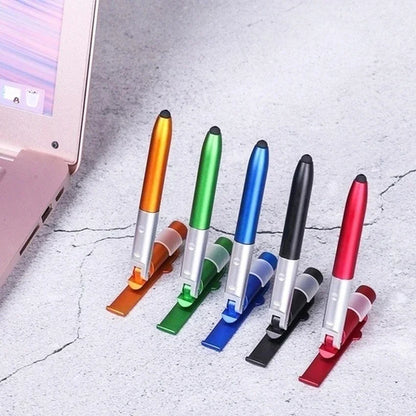 4-in-1 Multifunction Ballpoint Pen with LED Light and Phone Holder