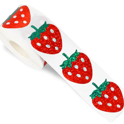 Sticker Labels Red Laser Strawberry Design