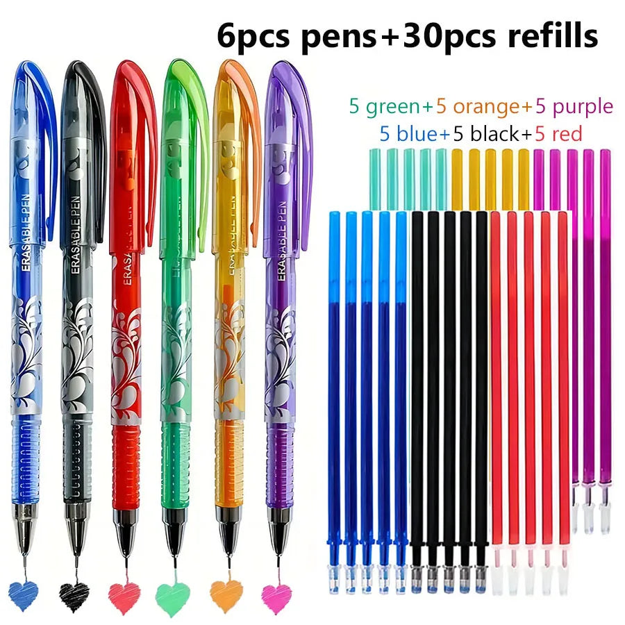 Gel Pens Erasable Ink Multi Colored (Set of 6)