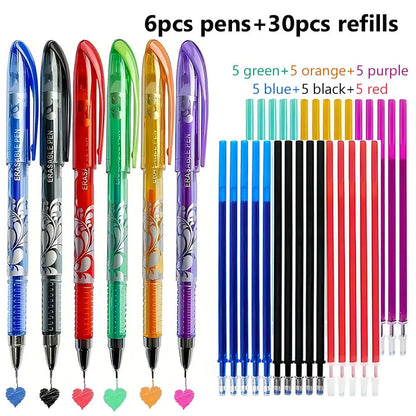 Gel Pens Erasable Ink Multi Colored (Set of 6)