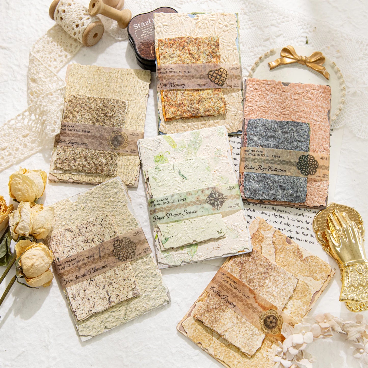 Vintage Texture Paper Set - 28-Piece