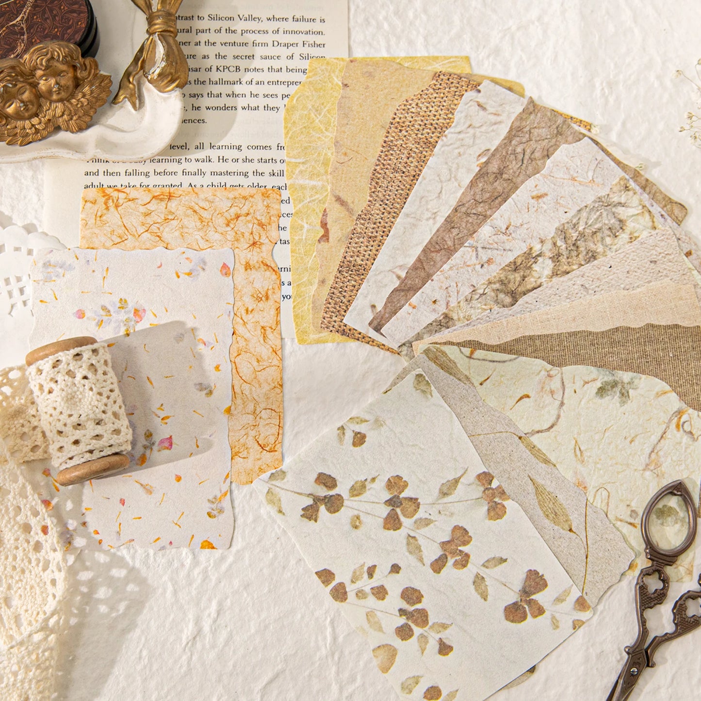 Vintage Texture Paper Set - 28-Piece