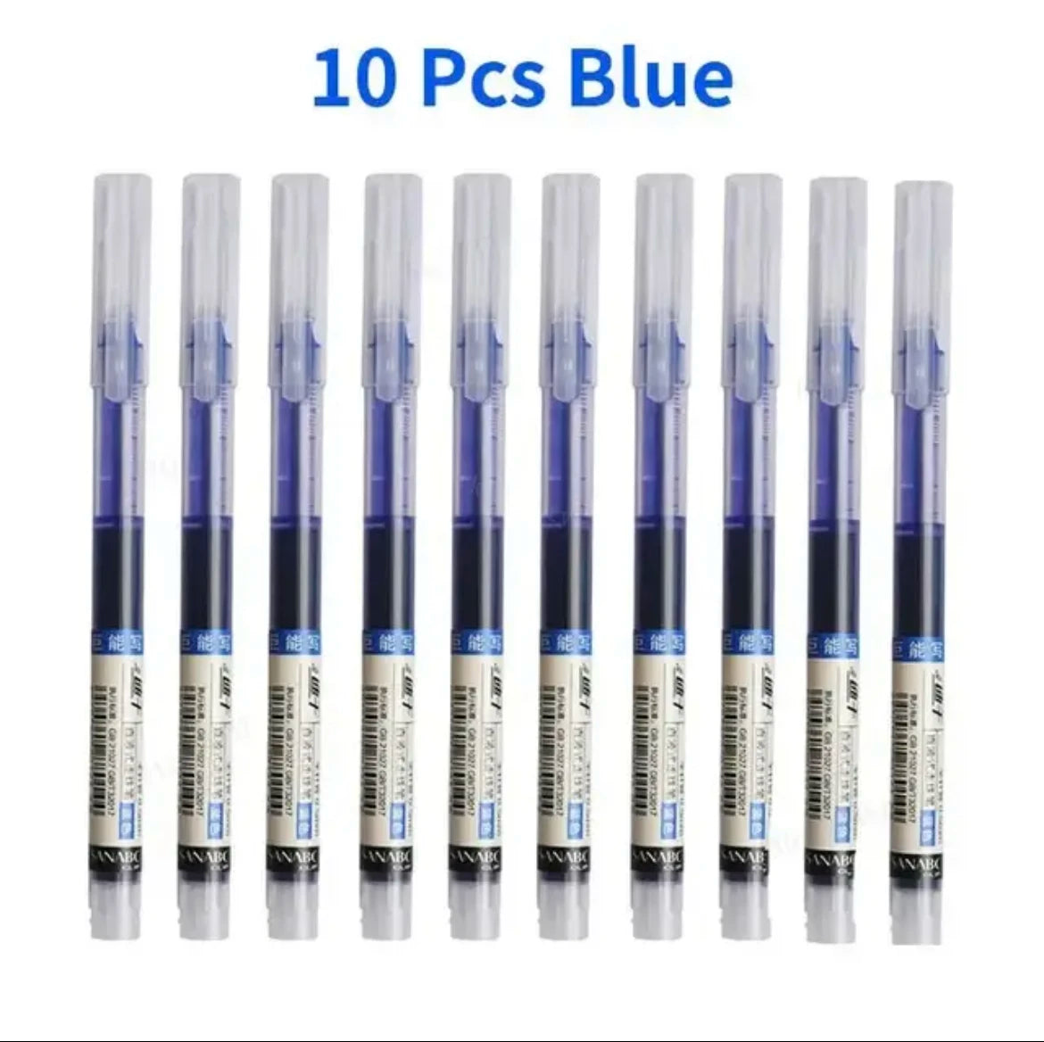Set of 10 Needle Tip Gel Pens Liquid Ink Smooth Writing Stationery