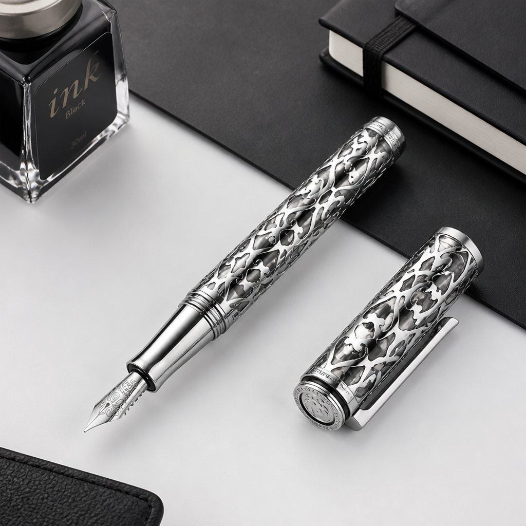 Nebula Chrome Skeleton Fountain Pen