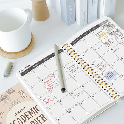 Academic Planner A5 Spiral Weekly Monthly Layout