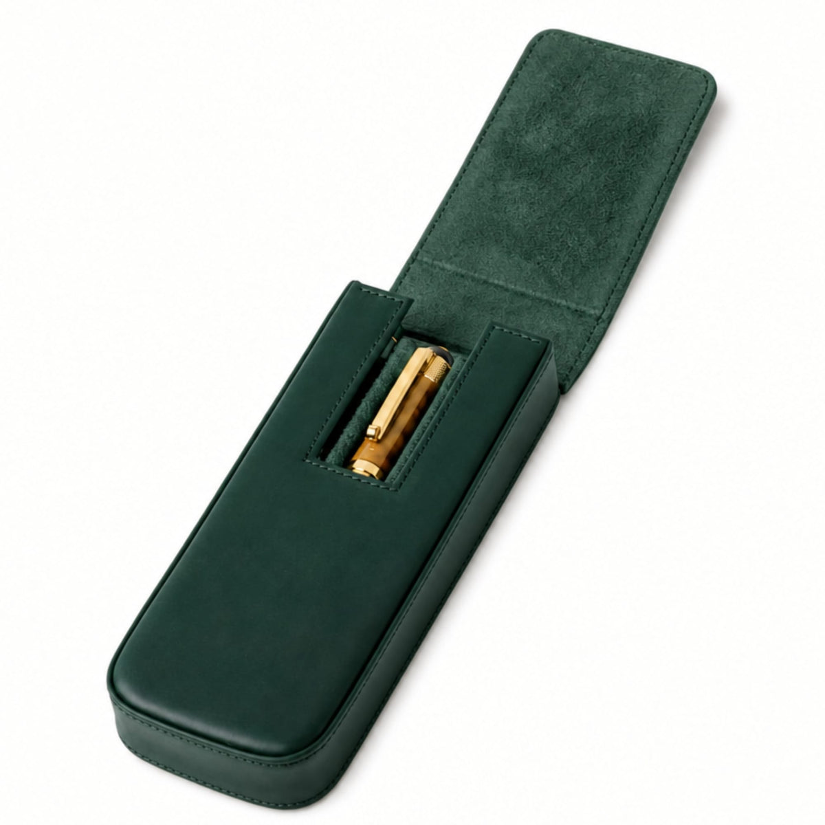 Leather 3-Pen Case With Magnetic Closure