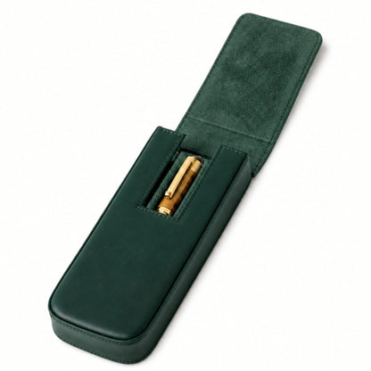 Leather 3-Pen Case With Magnetic Closure